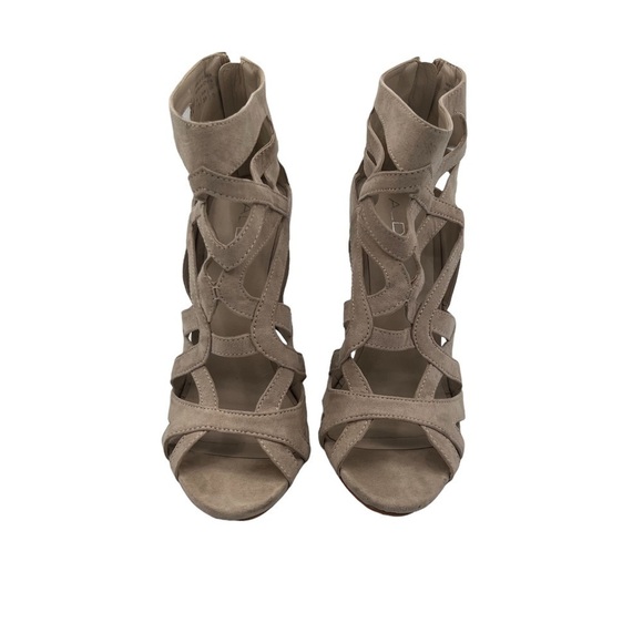 Aldo Tan Suede Gladiator Heeled Sandals Size 7.5 Women’s - Picture 3 of 10